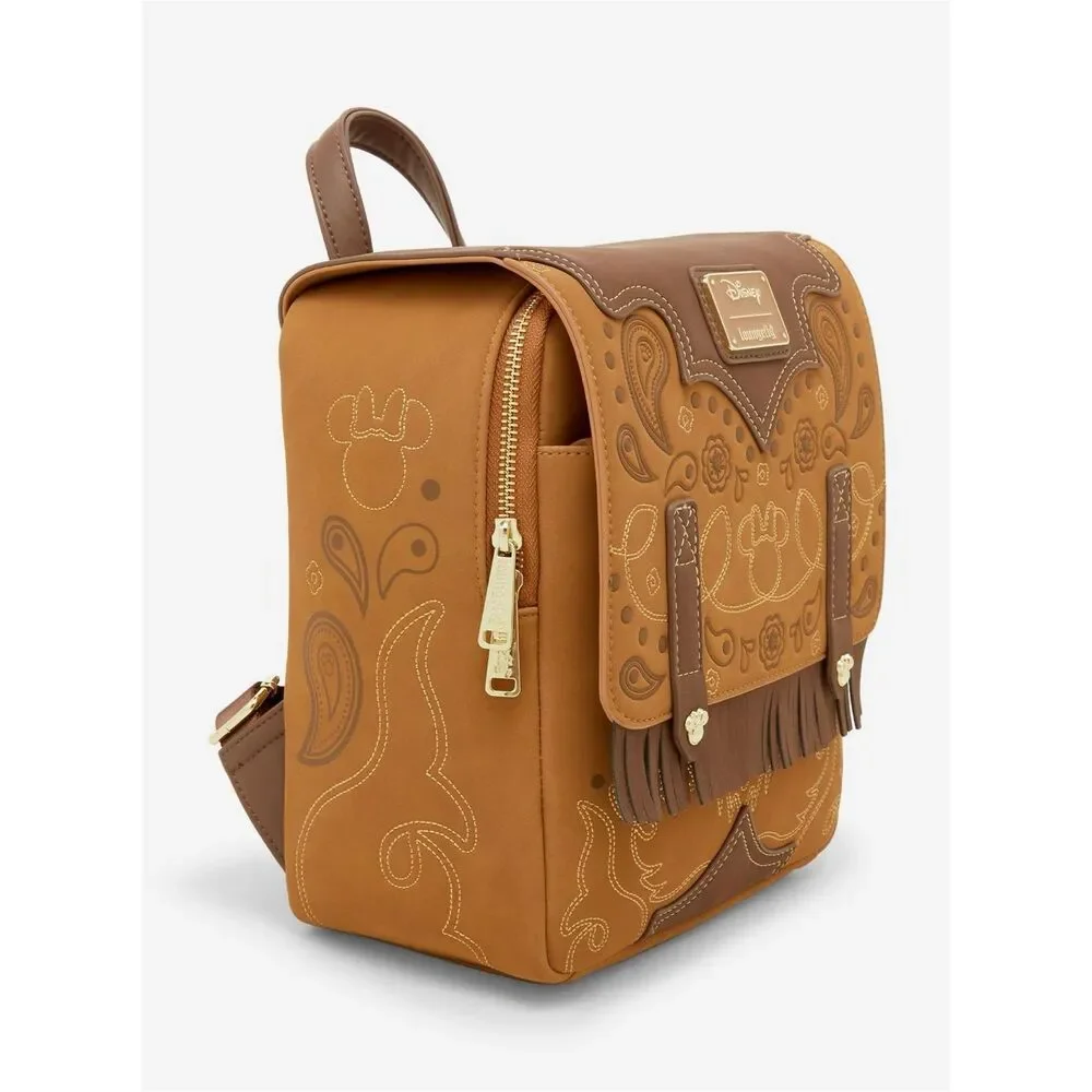 Loungefly Disney Minnie Mouse Western Patterned Mini Backpack